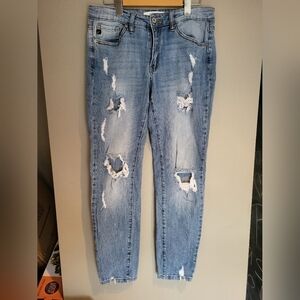 KanCan Blue Straight Jeans Classic Style, Size 9 (30)